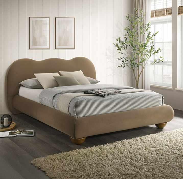 Finamore Brown Velvet Bed