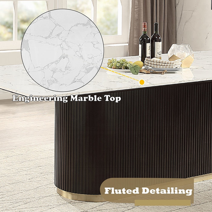 Clayten Dining Table w/Marble Top
