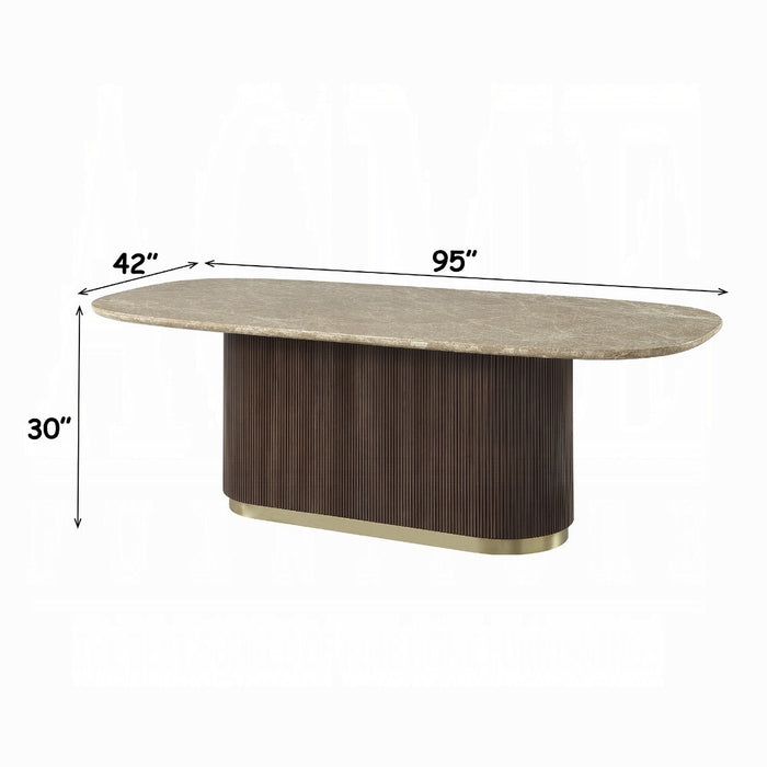 Clayten Dining Table w/Natural Marble Top