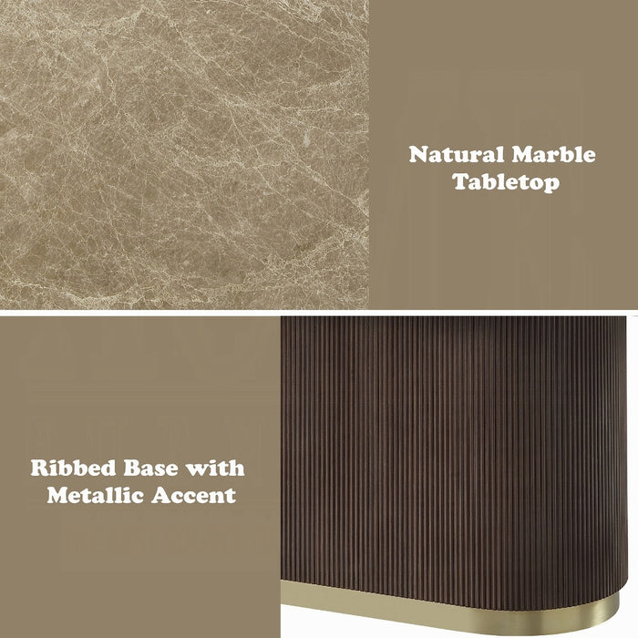 Clayten Dining Table w/Natural Marble Top