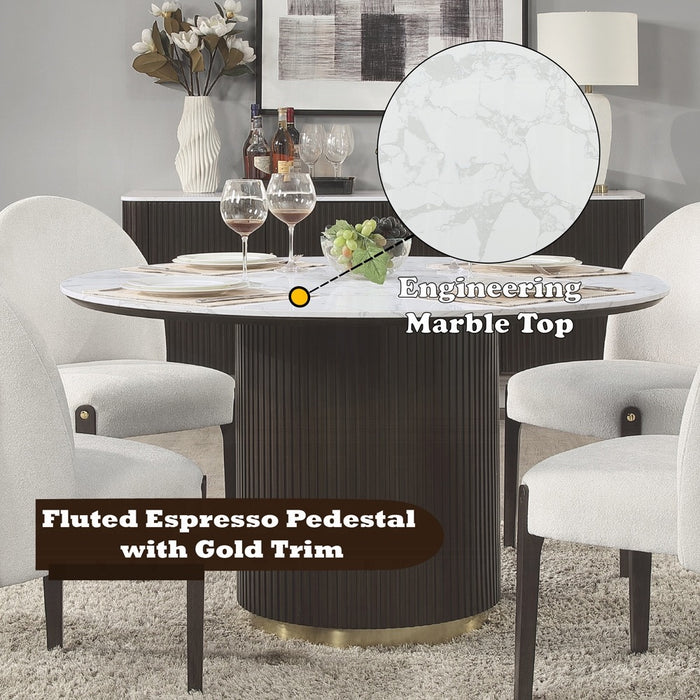 Clayten Round Dining Table w/Marble