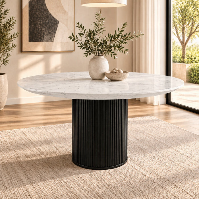 Jaramillo Round Dining Table W/Engineered Marble Top
