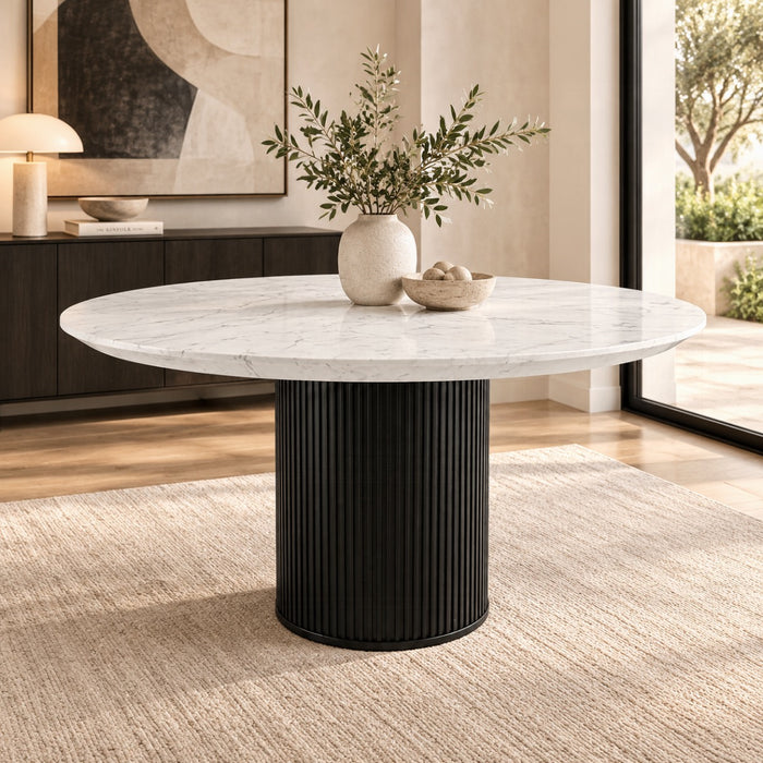 Jaramillo Round Dining Table W/Engineered Marble Top