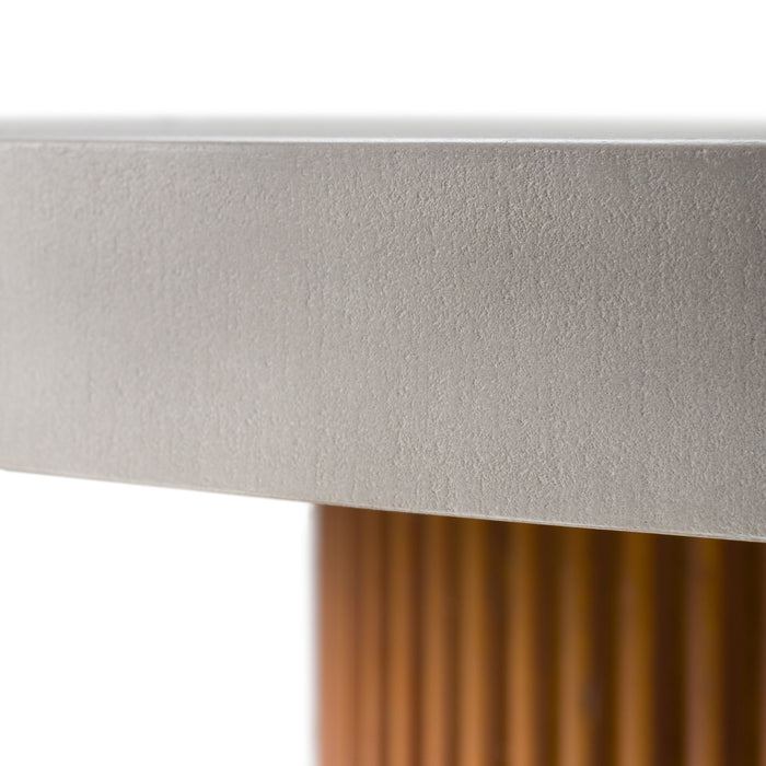 Duncan Modern Faux Concrete Walnut Round Dining Table