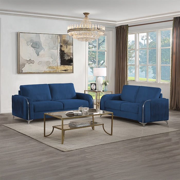 Wenona Blue Sofa and Loveseat Set