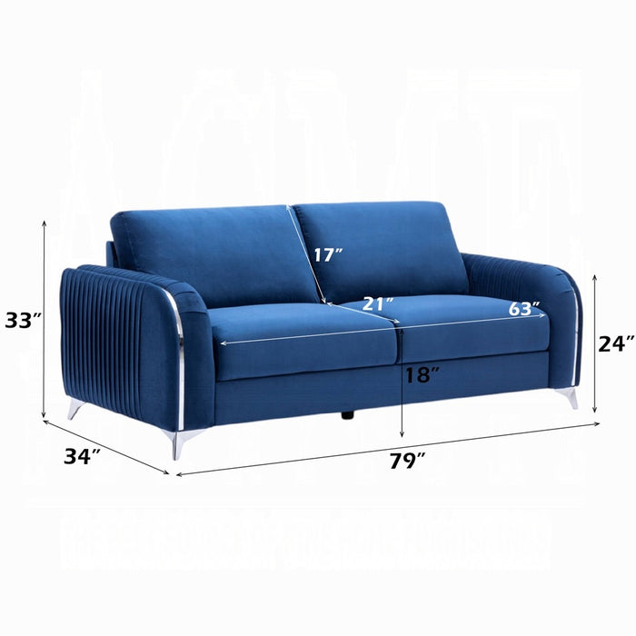 Wenona Blue Sofa and Loveseat Set