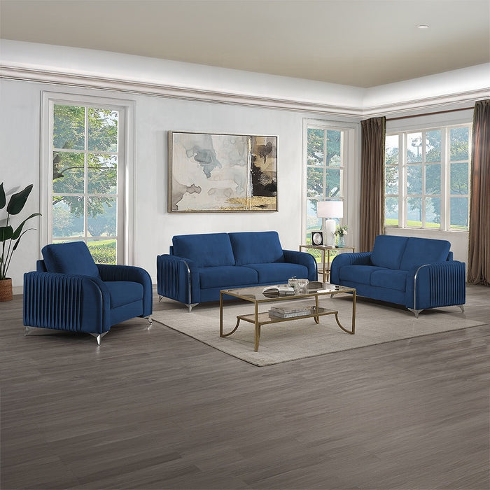 Wenona Blue Sofa and Loveseat Set