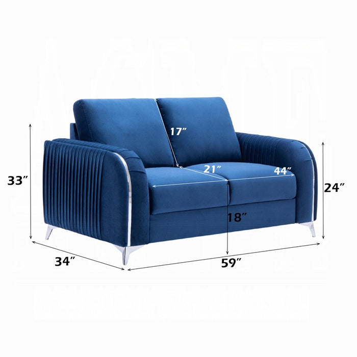 Wenona Blue Sofa and Loveseat Set