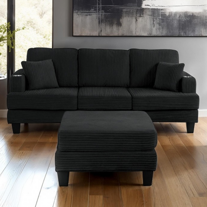 Moretaine Black Sofa and Loveseat Set