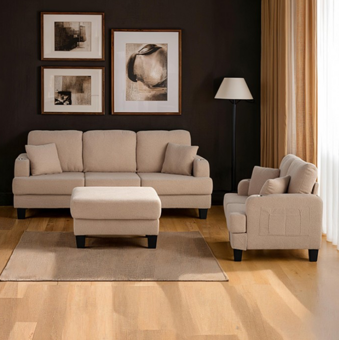 Moretaine Beige Sofa and Loveseat Set