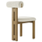 Torian Boucle Fabric Dining Chair Set of 2 in French Oak Ivory