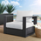 Tahoe Outdoor Patio Powder-Coated Aluminum Armchair in Gray White
