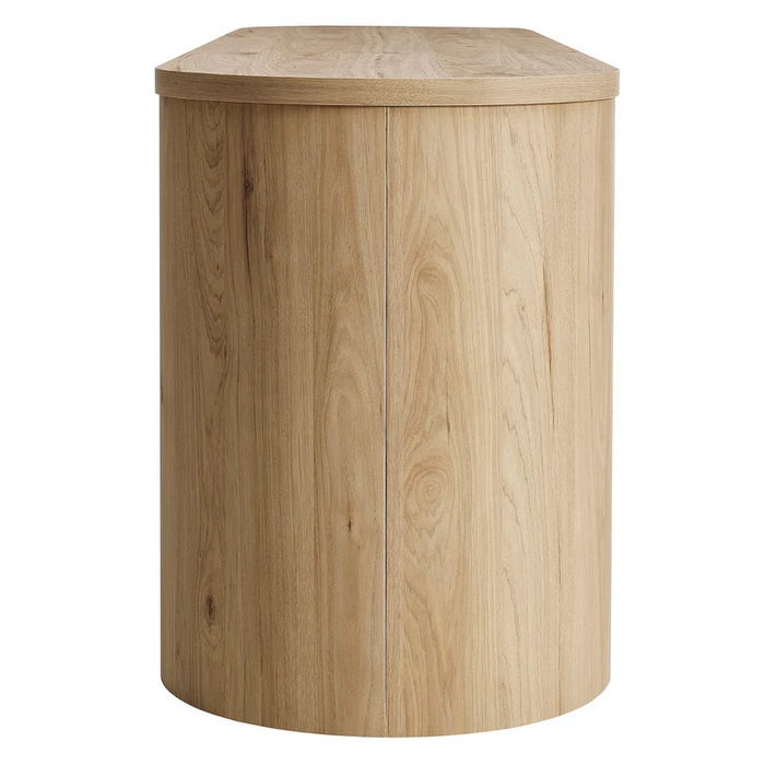 Duval 71 Inch Oval TV Cabinet in Light Oak