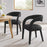 Pinnacle Boucle Upholstered Dining Chair Set of 2 in Black