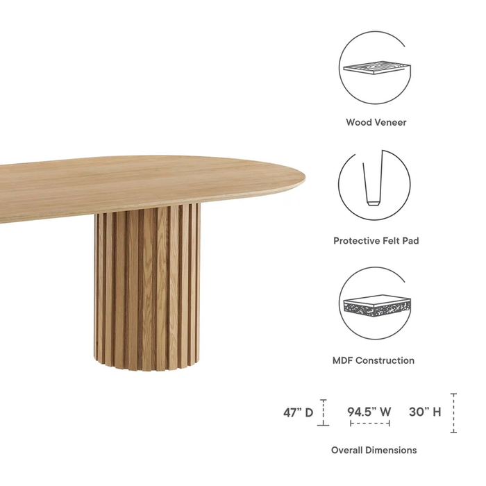 Senja 95" Oval Dining Table in Oak