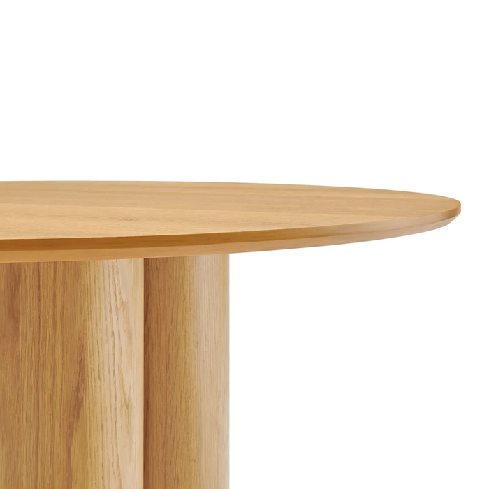 Renwick 47 Inch Oak Veneer Round Pedestal Dining Table in Oak