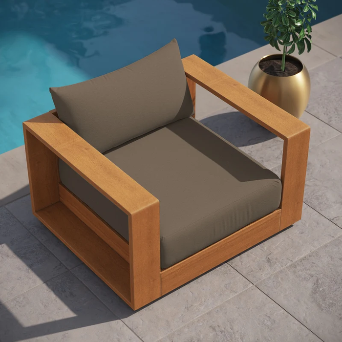 Tahoe Outdoor Patio Acacia Wood Chair in Natural Cocoa