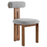 Torian Boucle Fabric Dining Chair Set of 2 in Walnut Light Gray
