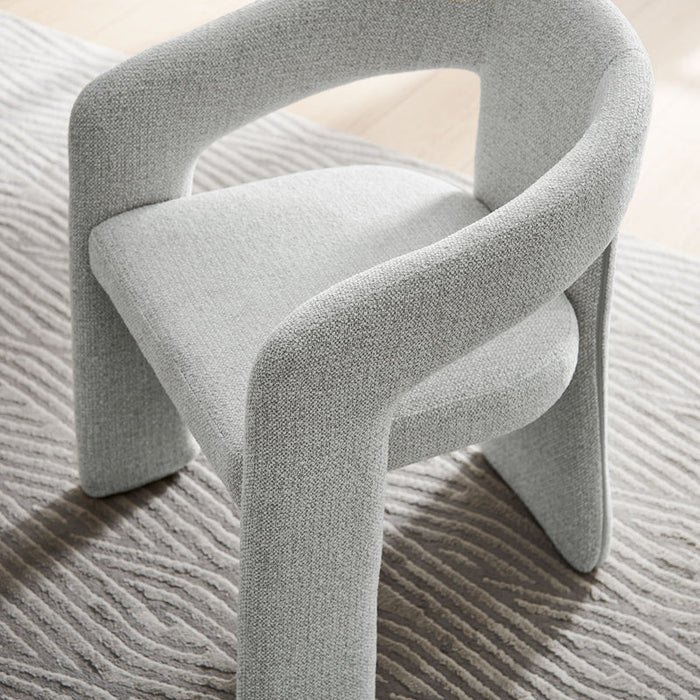 Oslo Barrel Fabric Upholstered Dining Accent Chair in Dove Gray