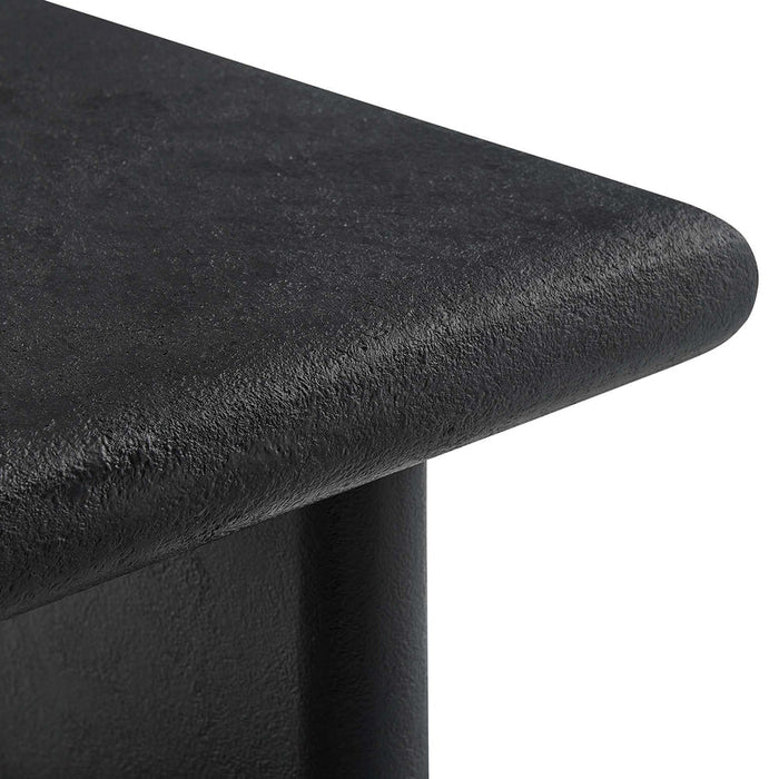 Relic Concrete Textured Coffee Table in Black