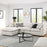 Commix 4-Piece Down Filled Overstuffed Boucle Fabric Sectional Sofa in Ivory