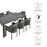 Tahoe 9-Piece Outdoor Patio Aluminum Dining Set in Gray Charcoal