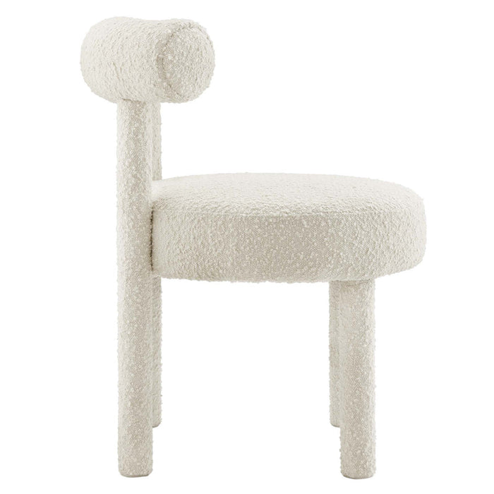 Toulouse Boucle Fabric Dining Chair Set of 2 in Ivory