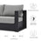 Tahoe Outdoor Patio Powder-Coated Aluminum Sofa in Gray Gray