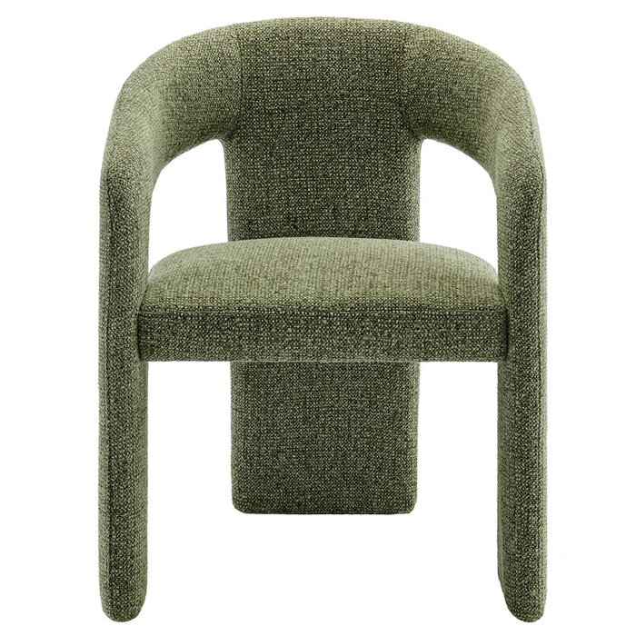 Oslo Barrel Fabric Upholstered Dining Accent Chair in Leaf