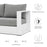 Tahoe Outdoor Patio Powder-Coated Aluminum Sofa in White Gray