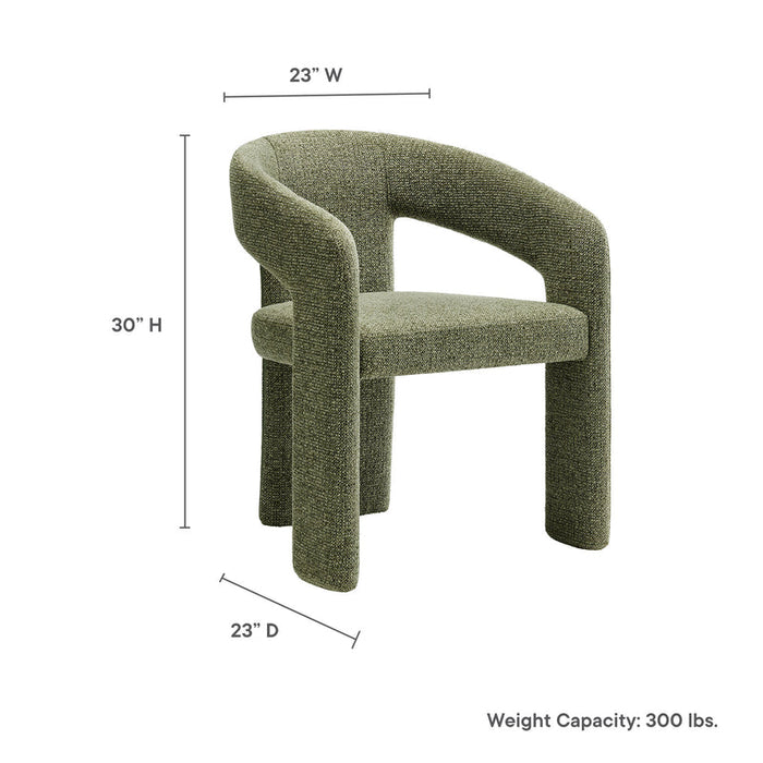 Oslo Barrel Fabric Upholstered Dining Accent Chair in Leaf