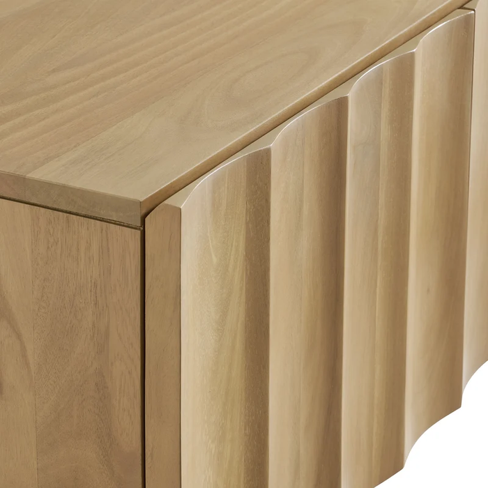 Sorren Scalloped 54" Wood TV Stand in Natural