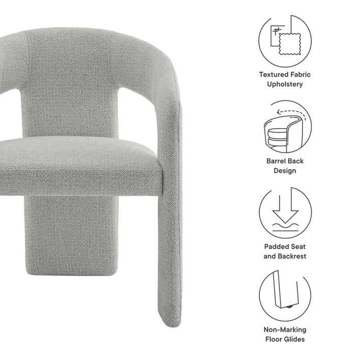 Oslo Barrel Fabric Upholstered Dining Accent Chair in Dove Gray