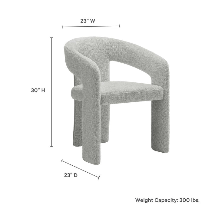 Oslo Barrel Fabric Upholstered Dining Accent Chair in Dove Gray