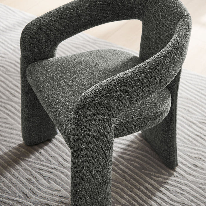 Oslo Barrel Fabric Upholstered Dining Accent Chair in Anthracite