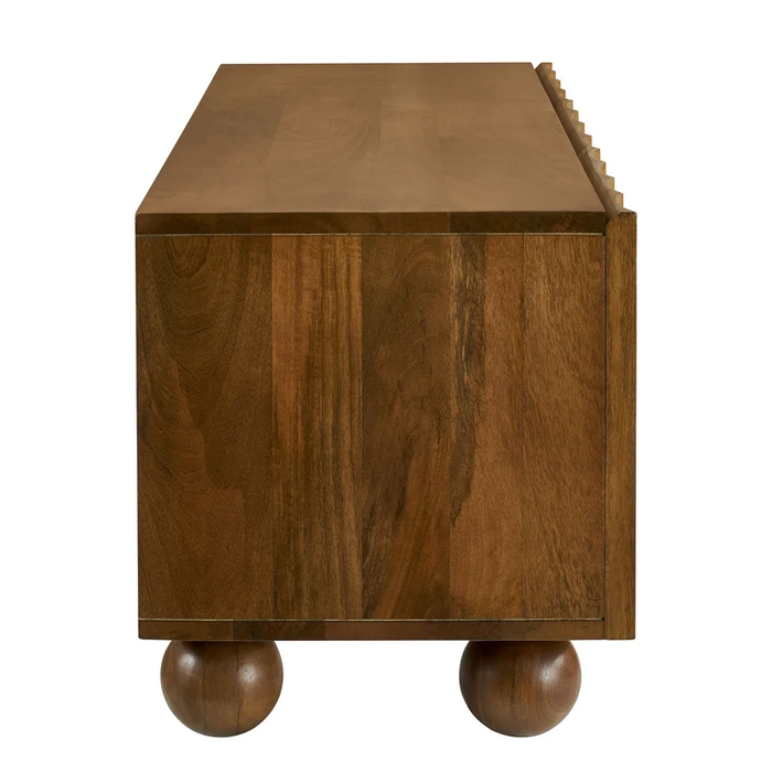 Sorren Scalloped 54" Wood TV Stand in Walnut
