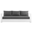 Tahoe Outdoor Patio Powder-Coated Aluminum Sofa in White Charcoal