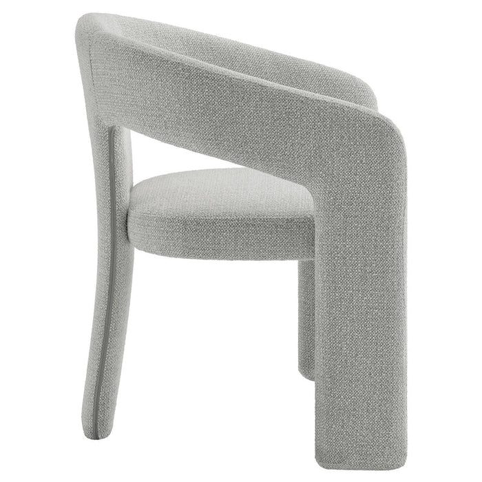 Oslo Barrel Fabric Upholstered Dining Accent Chair in Dove Gray