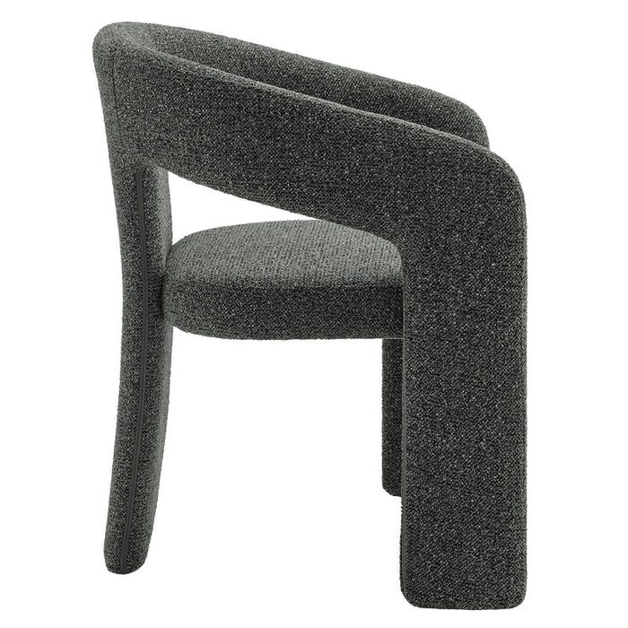 Oslo Barrel Fabric Upholstered Dining Accent Chair in Anthracite