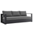 Tahoe Outdoor Patio Powder-Coated Aluminum Sofa in Gray Charcoal