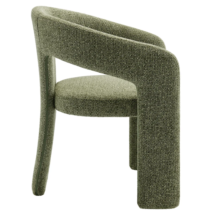 Oslo Barrel Fabric Upholstered Dining Accent Chair in Leaf
