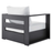 Tahoe Outdoor Patio Powder-Coated Aluminum Armchair in Gray White
