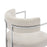 Huron Curved Back Fabric and Metal Dining Accent Chair in Silver Cream