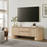 Duval 71 Inch Oval TV Cabinet in Light Oak