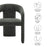 Oslo Barrel Fabric Upholstered Dining Accent Chair in Anthracite