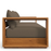Tahoe Outdoor Patio Acacia Wood Sofa in Natural Cocoa