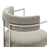 Huron Curved Back Fabric and Metal Dining Accent Chair in Silver Wheat
