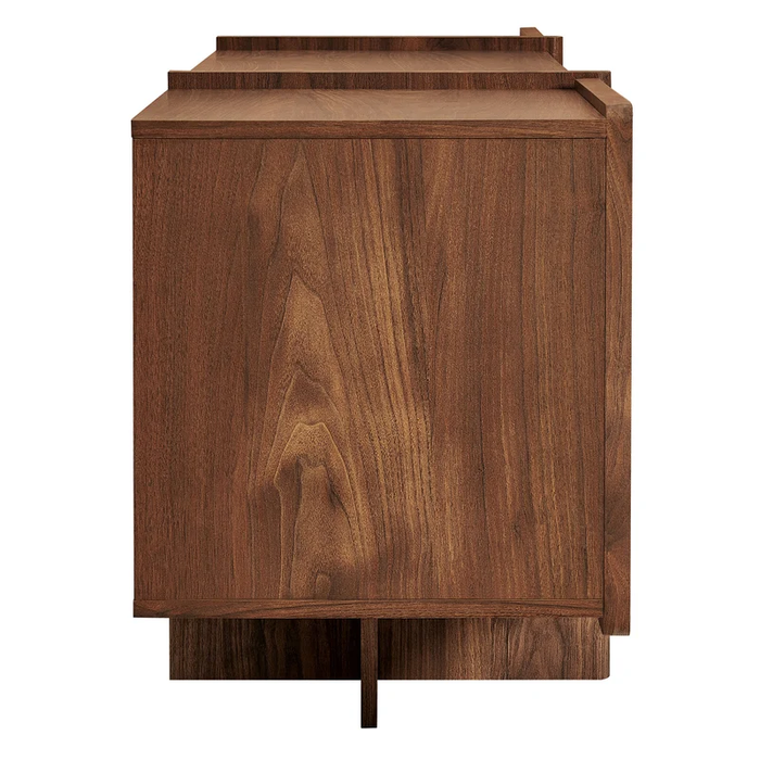 Yarrow 77 Inch Fluted Four Door TV Stand in Walnut