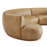 Rialta 3 Piece Curved Vegan Leather Sectional Sofa in Toast