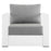 Tahoe Outdoor Patio Powder-Coated Aluminum Armchair in White Gray